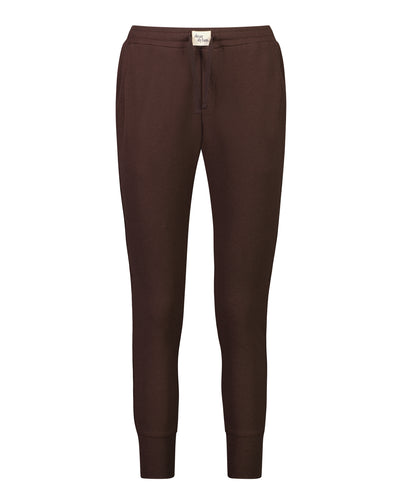 ribbed slim fit lounge pant - cocoa