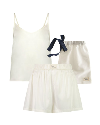 luxury silk sleep set - ivory