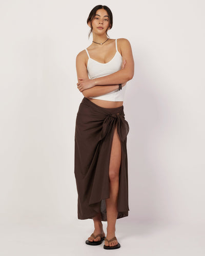 Shell Tuck Sarong - Walnut