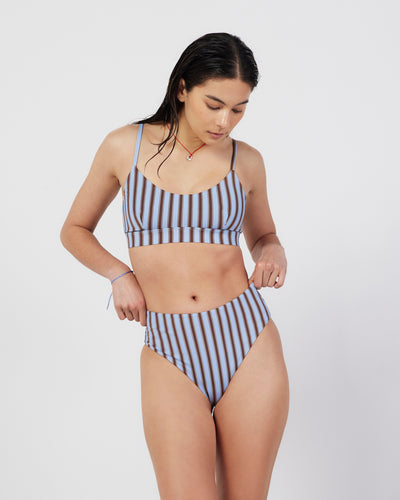High-Rise Swim Brief - Riviera Stripe
