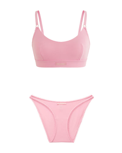Peony Crop Bralette and Brief Set