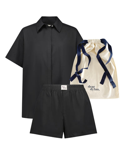 premium cotton sleep set - noir