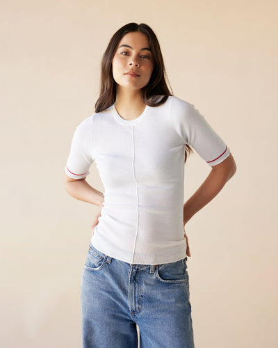 Merino Line Tee - Ivory