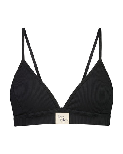 ribbed bralette - noir